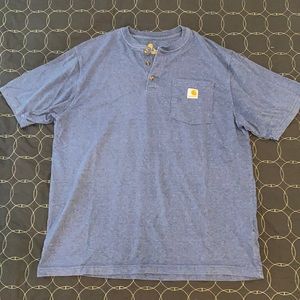 Carhartt Heather Navy Short-Sleeved Henley